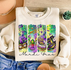 Wholesale Mardi Gras 4 Panel Party Sweatshirt - Sand