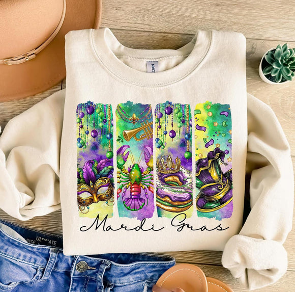 Wholesale Mardi Gras 4 Panel Party Sweatshirt - Sand