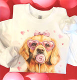 Wholesale Valentines Dog Breed Sweatshirt- White