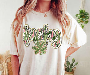 Wholesale St Patick's Lucky Bubble Trendy Letter T Shirt