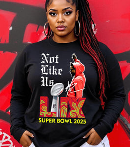 Wholesale Not Like Us Superbowl 2025 T Shirt Black Bella