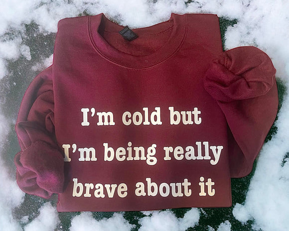 Wholesale I'm Cold Funny Sweatshirt - Maroon