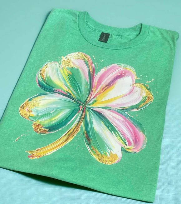 Wholesale Watercolor Brush Clover St Patricks Day T Shirt