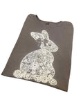 Wholesale Easter Faux Lace Design T Shirts Spring 2025-Heather Charcoal