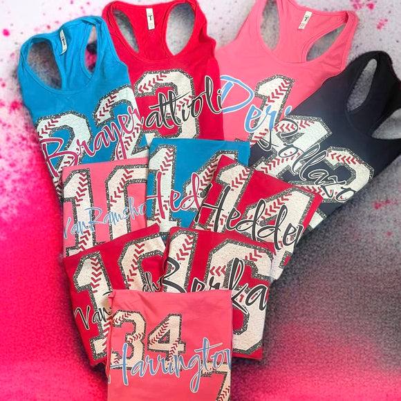 Custom Baseball Number & Name TANK TOP