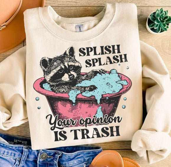 Wholesale Splish Splash Opinion Trash Sweatshirt - Sand