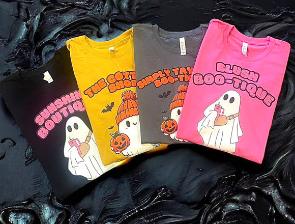 Customizable Cute Ghost T-Shirt – Add Your Business, School, or Team Name!