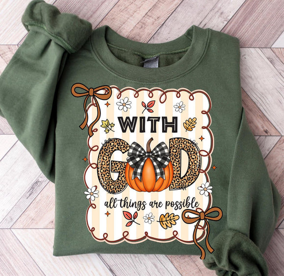 Religious Faith Based Graphic Sweatshirt for Fall With God