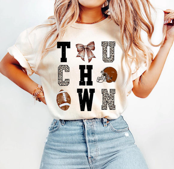 BULL Football Touchdown Bow T Shirt