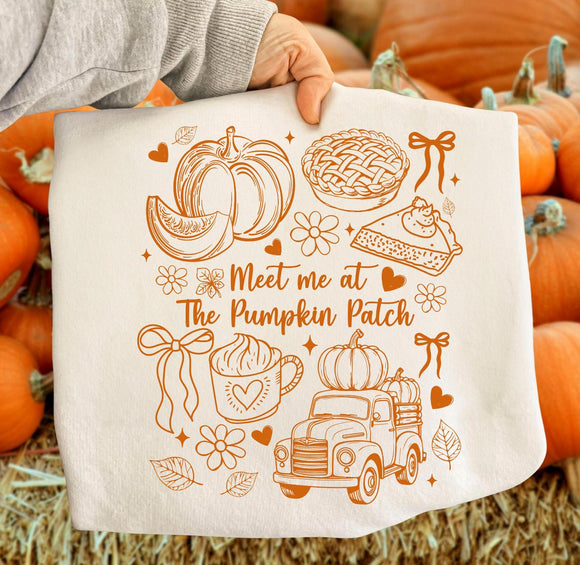 Meet Me at the Pumpkin Patch Fall Graphic Sweatshirt for Her