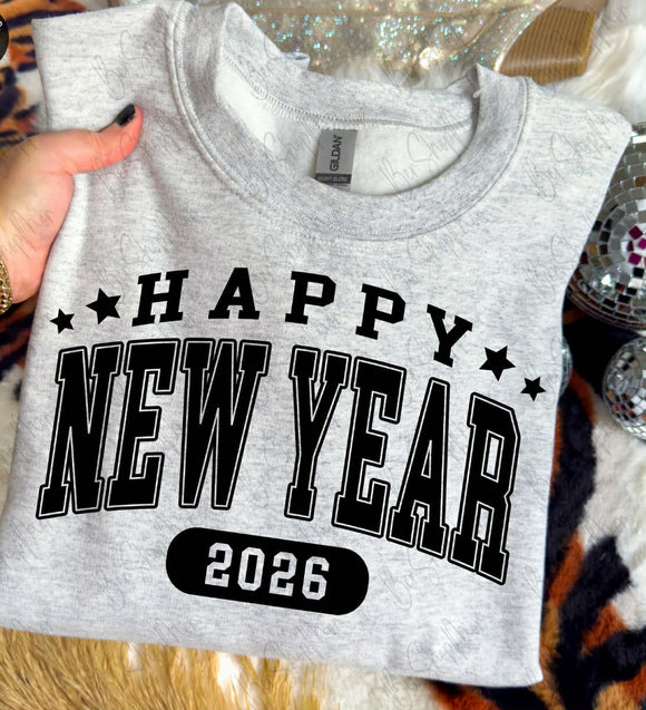 WS Happy New Year 2026 Graphic Sweatshirt Pullover