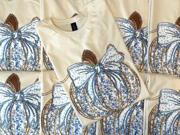 Halloween Graphic T Shirt Glitter Floral Pumpkin Boho Fall