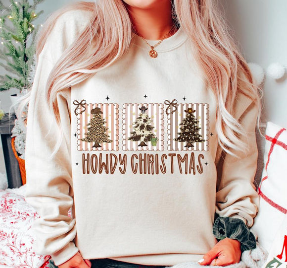 Howdy Christmas Western Inspired Holiday Graphic Pullover