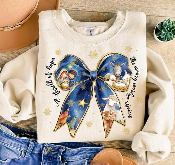 Faith Based Christmas Graphic 2025 A Thrill of Hope Sweatshirt