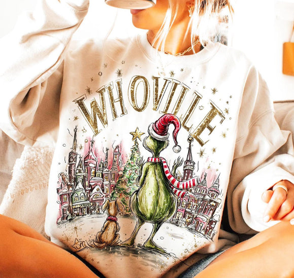 WS Whoville Holiday Sweatshirt in Sand