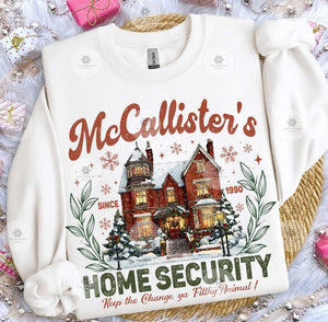 WS McCallister Security Home Alone Christmas Movie Sweatshirt in White