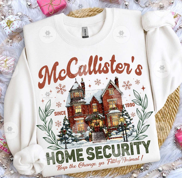 WS McCallister Security Home Alone Christmas Movie Sweatshirt in White