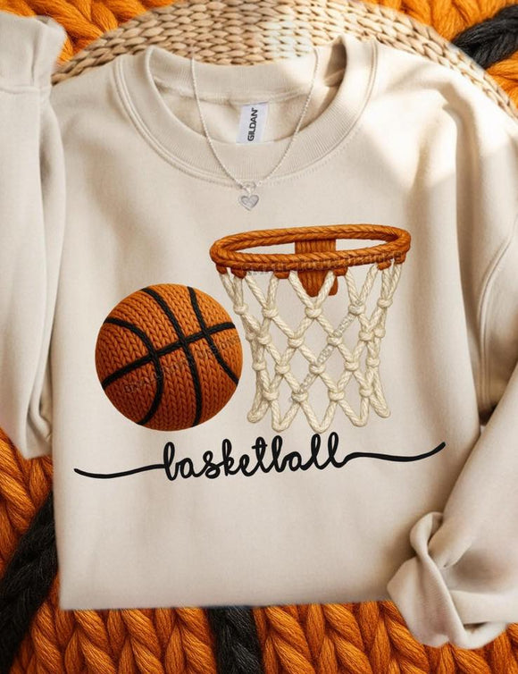 WS Basketball Women's Apparel Graphic Sweatshirt Faux Embroidery