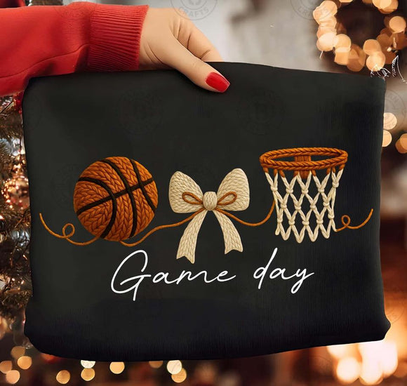 WS Basketball Game Day Womens Apparel Graphic Sweatshirt Faux