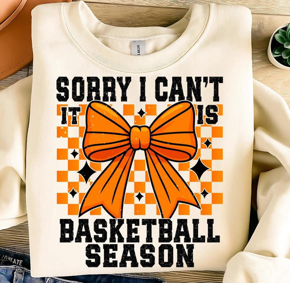 WS Sorry I can't, Basketball Season Graphic Sweatshirt Apparel