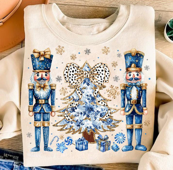 Wholesale Blue Nutcracker Christmas Sweatshirt Sand.