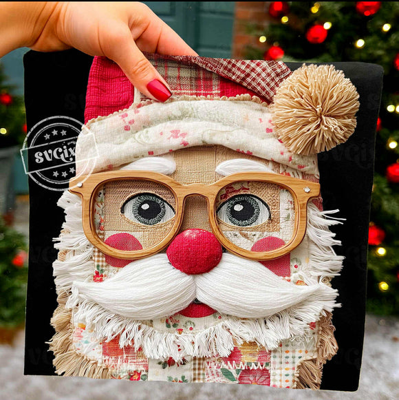 WS Christmas 2025 Faux Santa Embroidery Graphic Sweatshirt