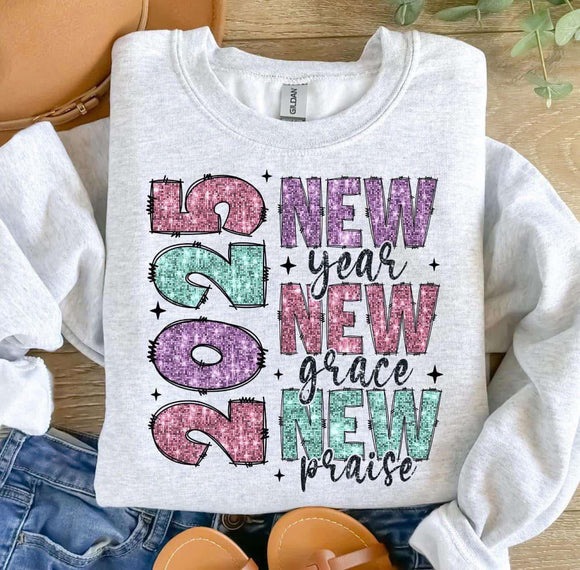 Wholesale New Year New Grace New Praise Sweatshirt - Ash