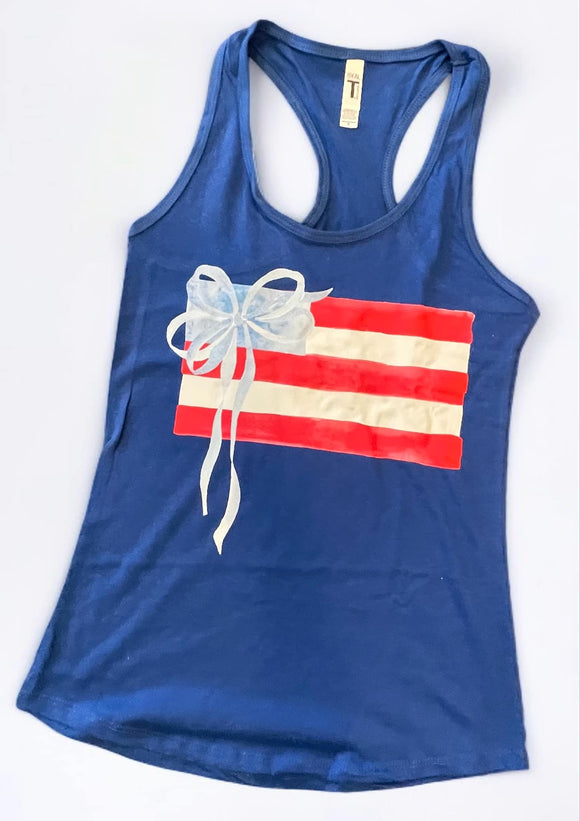 Watercolor Flag Patriotic Tank Top - Memorial Day 4th of July