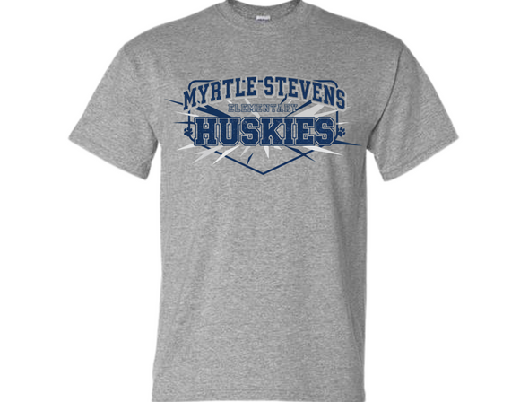 MHS Myrtle Stevens Huskies T Shirt Sport Gray - Youth & Adult