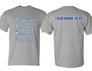 MHS P.A.W.S T Shirt Sport Gray - Youth & Adult