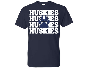 MHS Huskies Repeat T Shirt Navy - Youth & Adult