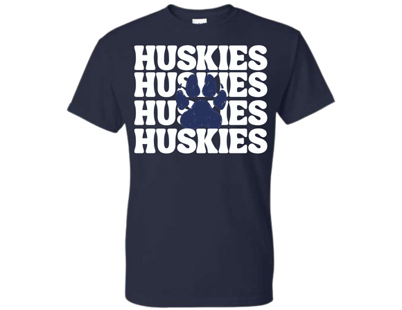 MHS Huskies Repeat T Shirt Navy - Youth & Adult