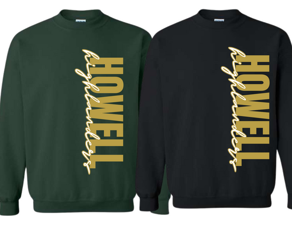 HOW Howell Highlanders Vertical Sweatshirt Youth & Adult