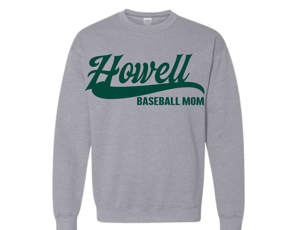 HOW Howell Baseball Mom Sport Gray Sweatshirt Youth & Adult
