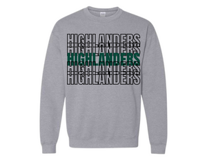 HOW Highlanders  Sport Gray Sweatshirt Youth & Adult