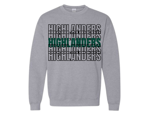 HOW Highlanders  Sport Gray Sweatshirt Youth & Adult