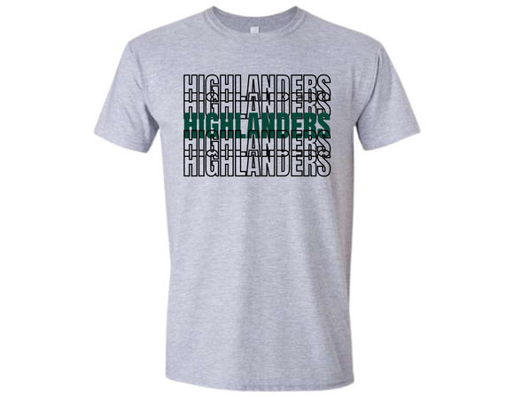 HOW Highlanders Baseball Sport Gray T Shirt Youth & Adult