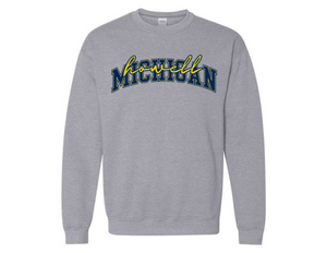 HOW howell MICHIGAN Sport Gray Sweatshirt Youth & Adult