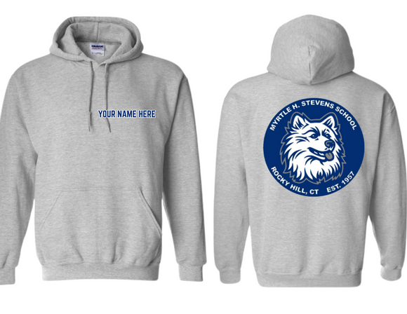 MHS Custom Name Circle Logo Hoodie Sport Gray - Youth & Adult