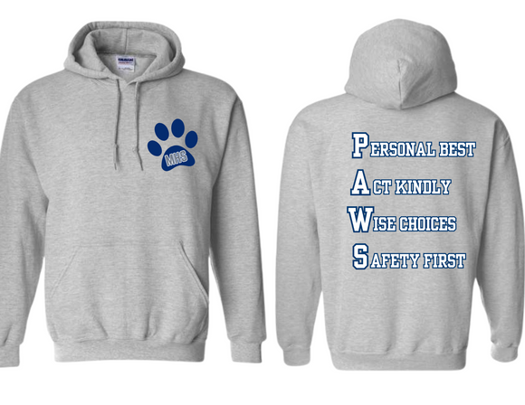 MHS MHS P.A.W.S. Hoodie Sport Gray - Youth & Adult