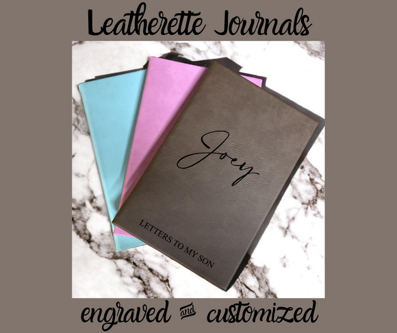 Wholesale | 4 | Leatherette Lined Journals Engraved Letters