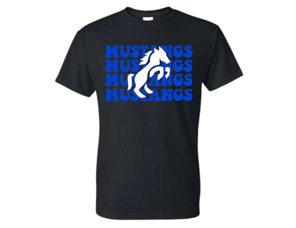 EMK Black T Shirt - EMK Mustangs Repeat