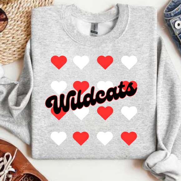 Wholesale School Spirit Sweatshirt Wildcats- Ash