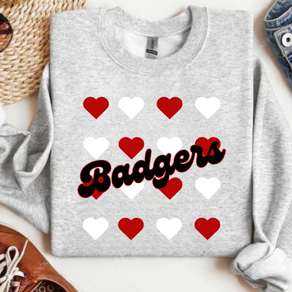 Wholesale School Spirit Sweatshirt Badgers- Ash