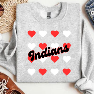 Wholesale School Spirit Sweatshirt Indians - Ash