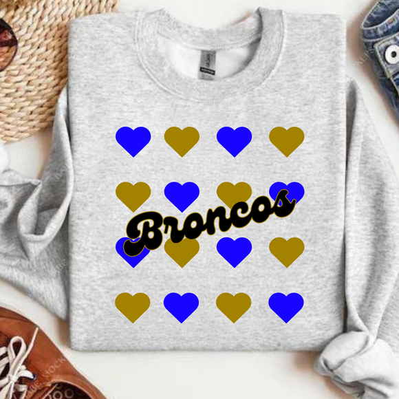 Wholesale School Spirit Sweatshirt Broncos - Ash