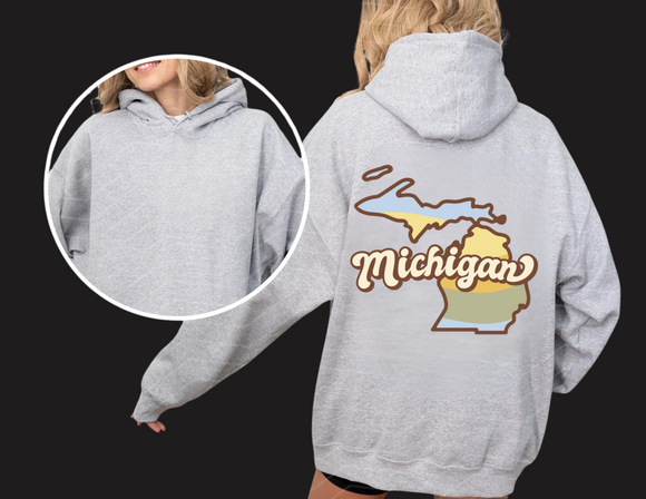 HOW Sport Gray Hoodie MIchigan State on Back Youth & Adult