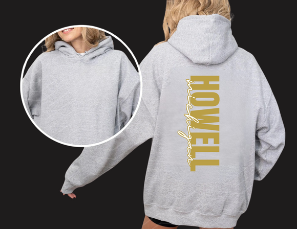 HOW Sport Gray Hoodie Howell MIchigan Vertical Youth & Adult