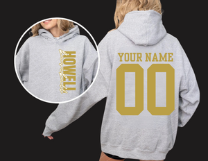 HOW Sport Gray Hoodie Howell Baseball Vertical CUSTOMIZABLE! Youth & Adult