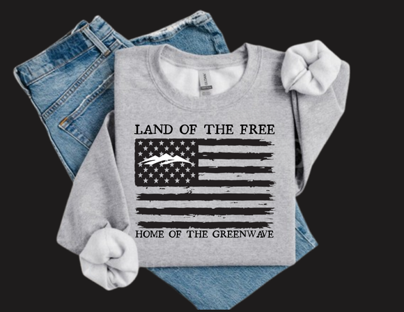 New Milford Greenwave Pride USA Flag Sweatshirt